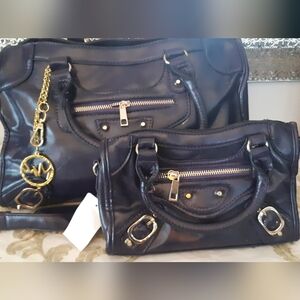 Mommy & Me Mac Toronto Fun Purple Satchel Bag Set